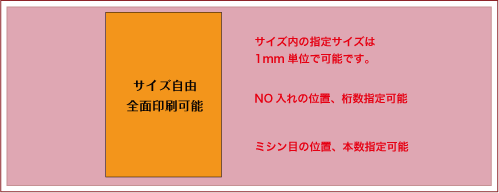 単式会計伝票名入れ印刷面積