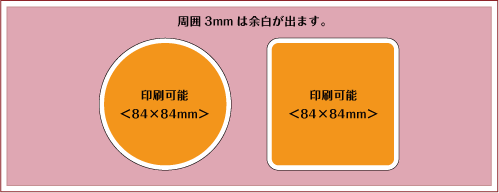 コルクコースター名入れ印刷面積