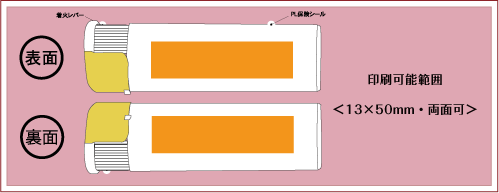 プッシュ電子ライター名入れ印刷面積