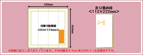 8折紙ナプキン＜ワンポイント印刷＞名入れ印刷面積