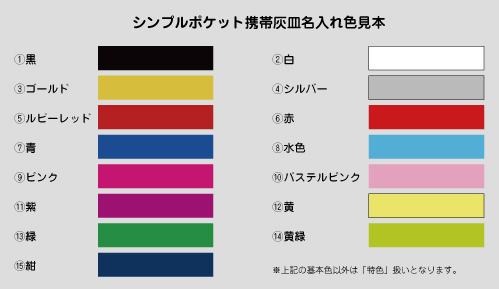 不織布エプロン名入れ色見本